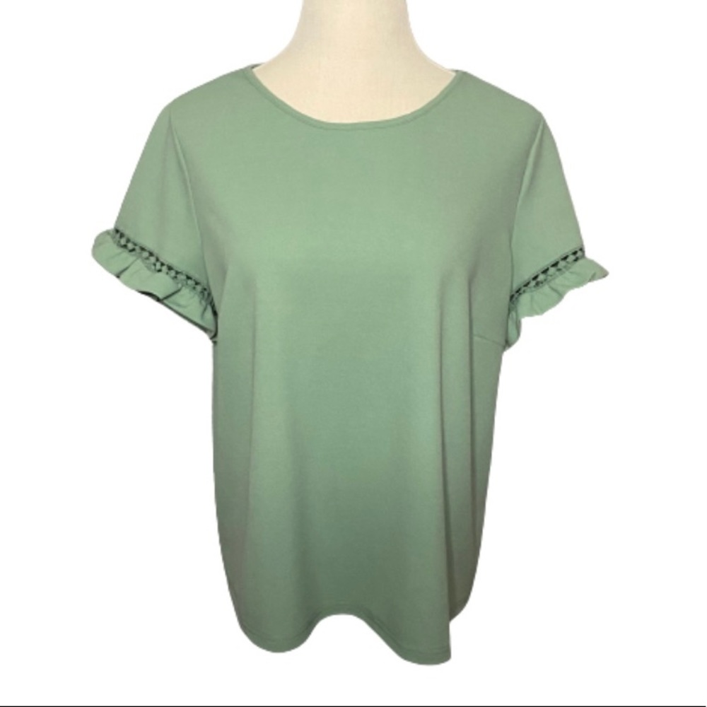 SHEIN Mint Green Short Sleeve Blouse Size Large